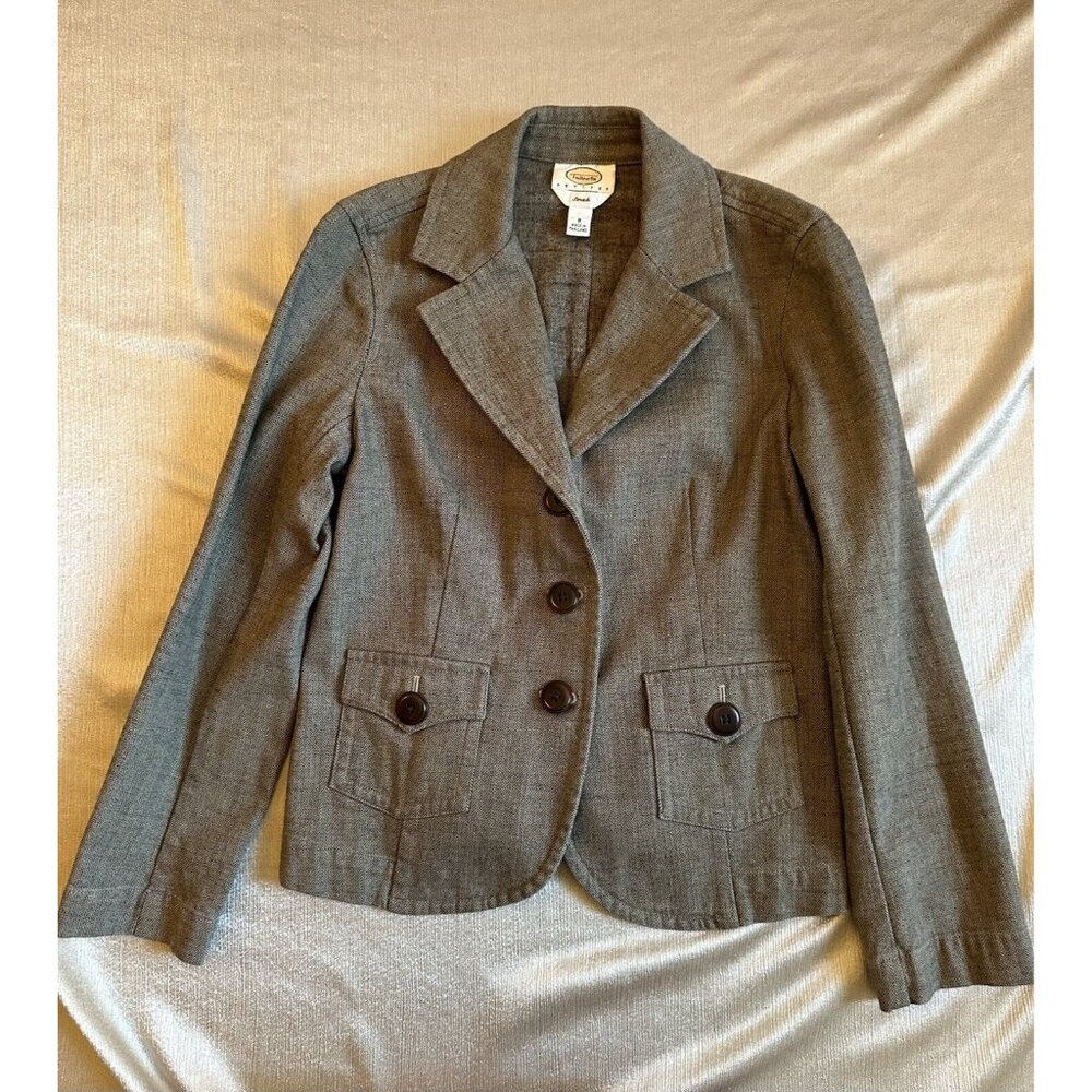 Vintage Talbots All Season Brown Tweed Herringbone blazer 8P, 3 Button Petite